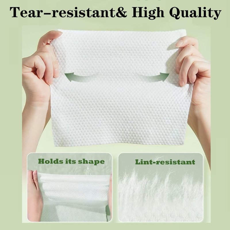 【Large Pack】Disposable Face Towels 160 Count,Hanging Design100% Bio-based Viscose Ultra Thick Face Towelettes,Dual-Texture,Single Use Face Towels Dry Wipes for Blemish or Sensitive Skin (160 count)