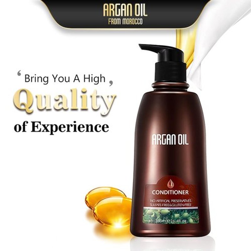 **Moroccan Argan Oil Shampoo & Conditioner Set - Intense Moisturizing Hair Treatment with UV Protection | 3-Pack Gift Box**