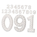 Angoily Number Stickers, 10PCS Bling Rhinestone Pearl Iron-On Patches DIY Faux Pearl Number Applique for Clothing Shoes Coat Patches, Gem Stickers, Dazzling Embellishments for Fashion Projects