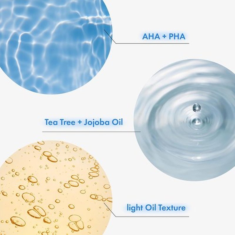 NATUREKIND AHA Deep Cleansing Facial Oil - Jojoba & Tea Tree Oil for Blackhead Removal | 145ml