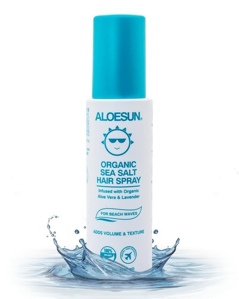 ALOESUN Organic Sea Salt Hair Spray - Texture & Volume Hairspray for Men & Women with Aloe Vera & Lavender - Styling Texturizing Volumizing Products for Wavy Curly & Fine Hair - Travel Size Bottle