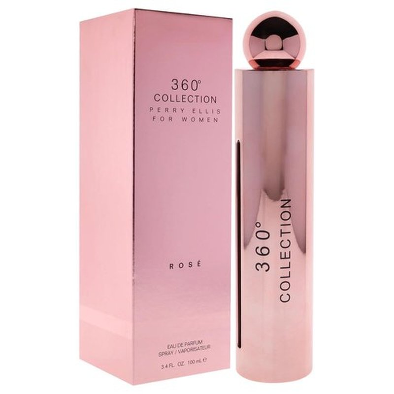 Perry Ellis 360 Collection Rose Eau de Parfum Spray - 3.4 Ounce | Elegant Floral Fragrance for Women