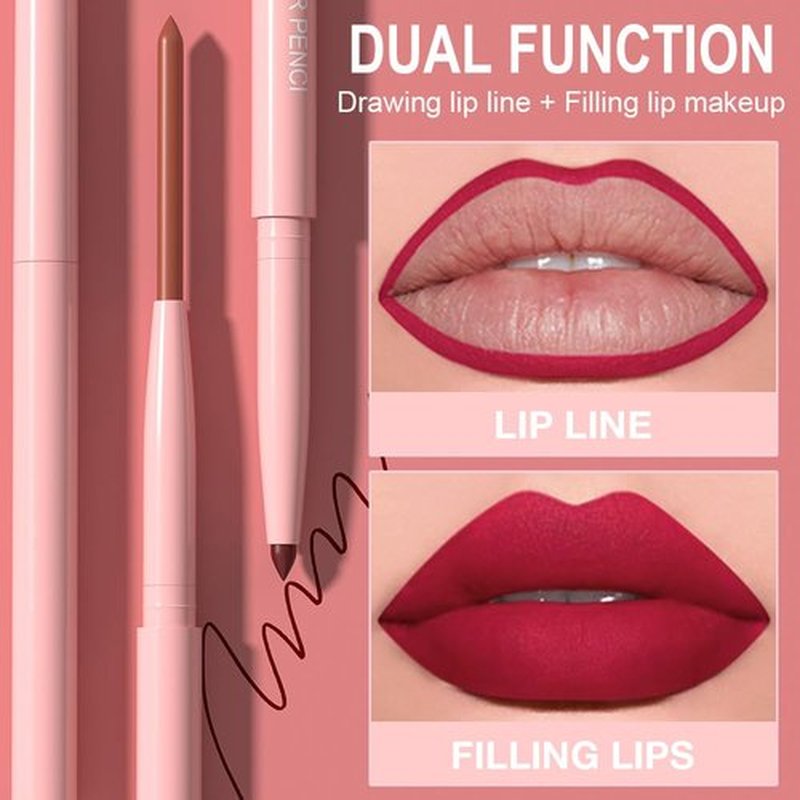 Evpct 12Pcs Retractable Lip Liner Set - Sculpt & Shape Lips in Mauve, Maroon, Red, Nude, Brown & Plum