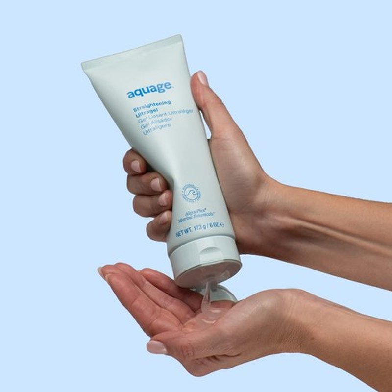 AQUAGE Straightening Ultragel, Lightweight Formula to Smooth and Silken Curly, Permed or Frizzy Hair, Contains AlgaePlex Marine Botanicals, 6 fl. oz