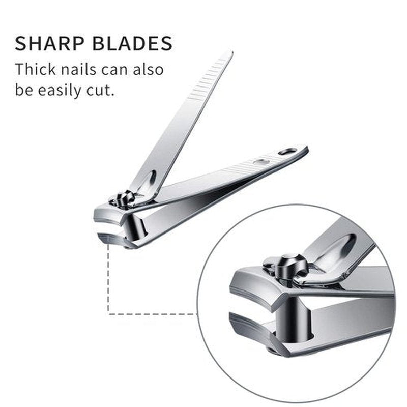 32 Pieces Stainless Steel Fingernail Nail Clipper Bulk Silver Portable Toenail Clippers Cutter Set
