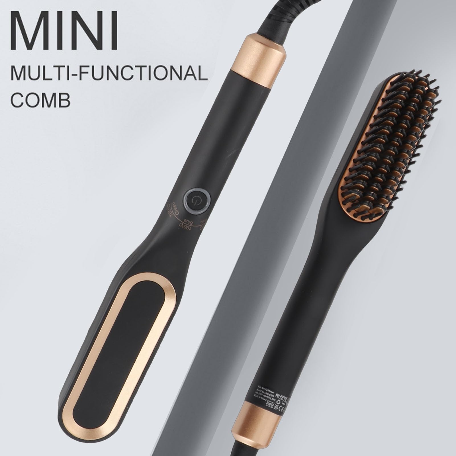 Electric Beard Straightening Comb Multifunctional Beard Straightener Brush Men Hair Styling Tool (US Plug)
