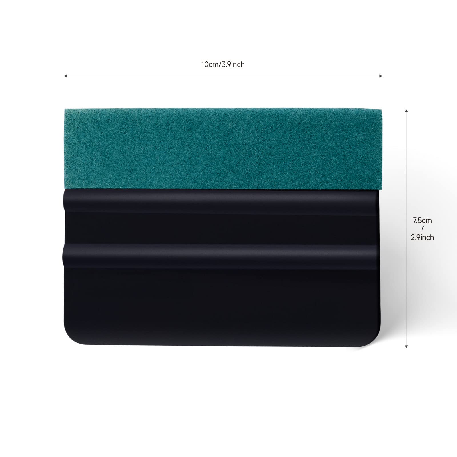 FOSHIO Vinyl Wrap Squeegee 4 Inch with Micro Fiber Suede Felt Edge, Scraper for Window Tinting, Sign Making and Sticker Wrap Application Tools, Pack of 3 Black Felt Squeegee for Vinyl