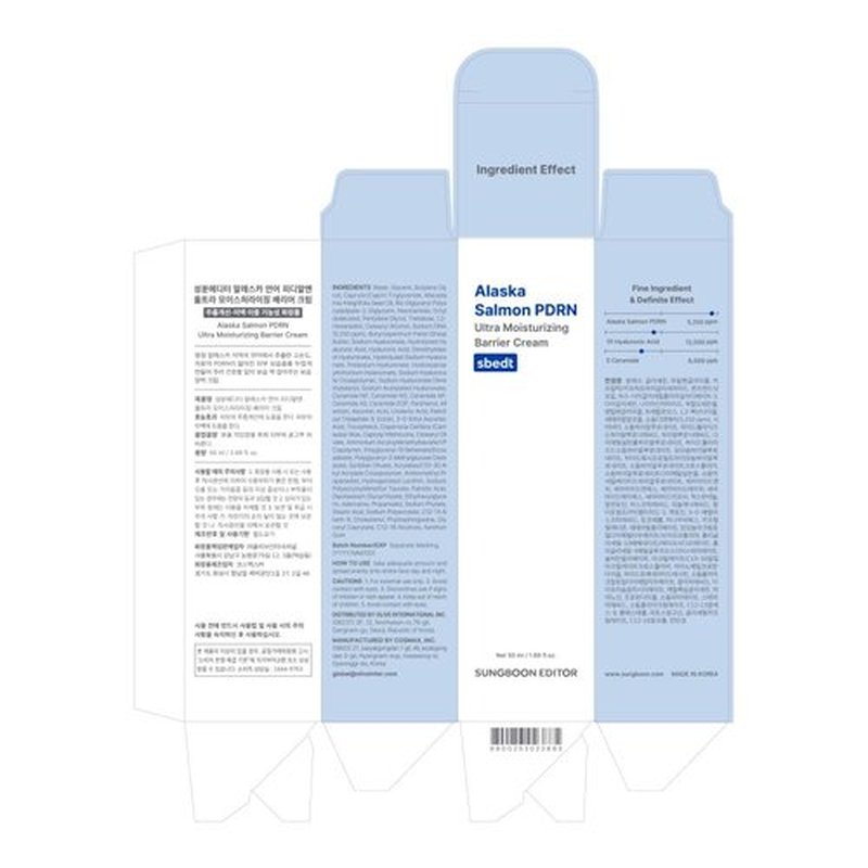 SUNGBOON EDITOR Alaska Salmon PDRN Ultra Moisturizing Barrier Cream, Korean Face Moisturizer with Alaska PDRN & Ceramide, Hydration & Anti-Aging for Aged Skin, Korean Skincare, 1.69 fl oz