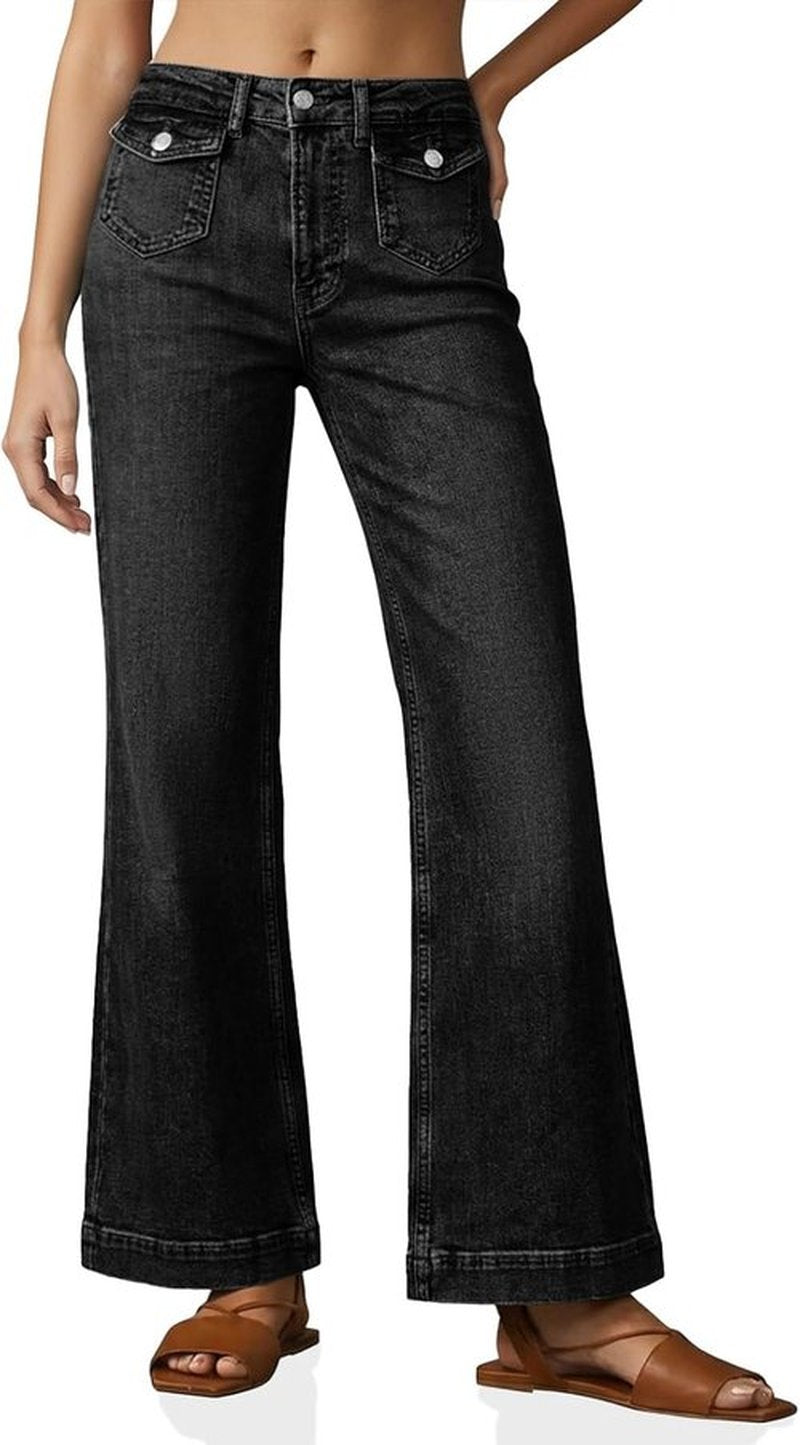 Cicy Bell Wide Leg Jeans - Casual High Waisted Denim Pants with Pockets | Summer Baggy Style