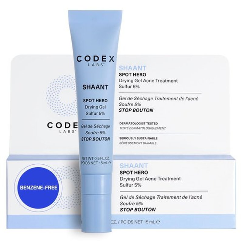 Codex Labs Shaant Spot Hero - 5% Sulfur Acne Treatment for Sensitive Skin | Shrinks Breakouts | 0.5 oz