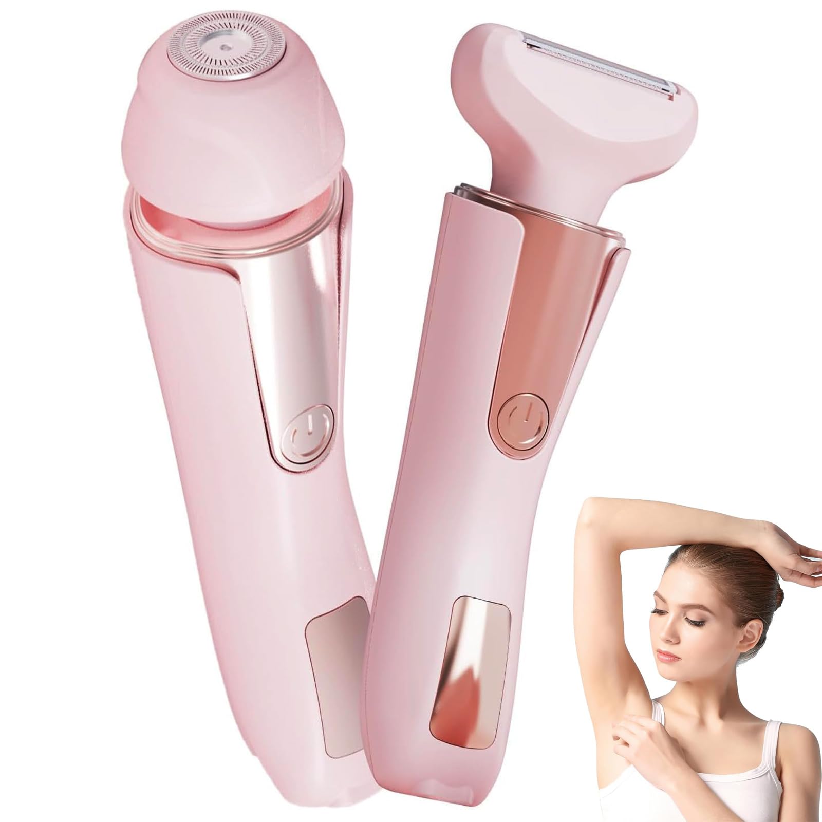XYOUWEI 2 in 1 Bikini Trimmer for Women, IPX7 Waterproof Wet/Dry Use Women Electric Shaver, Rechargeable Cordless Electric Razors for Pubic Hair Bikini Legs Arm Underarm Face
