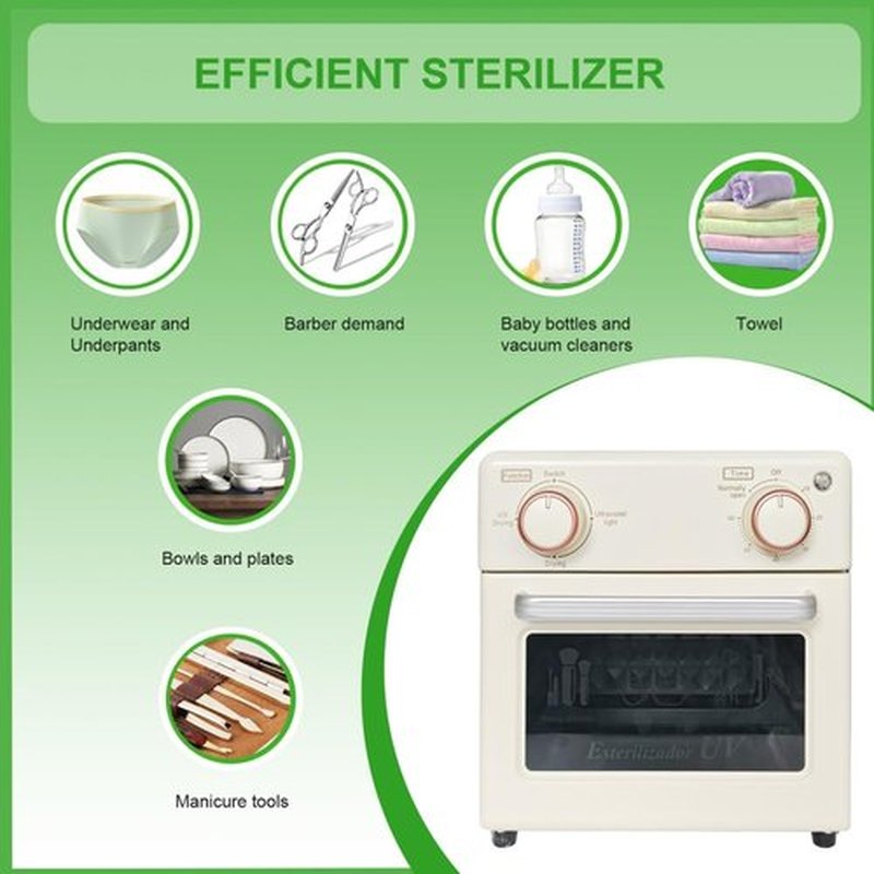 JOSBES Sterilizer Tools, 8L Drying and 3-in-1 Disinfection Tools 150W Sterilizer with Timer Disinfection Cabinet Suitable for Mother-Child Products, Towels, Hair Salons, Nail Studios (White1)