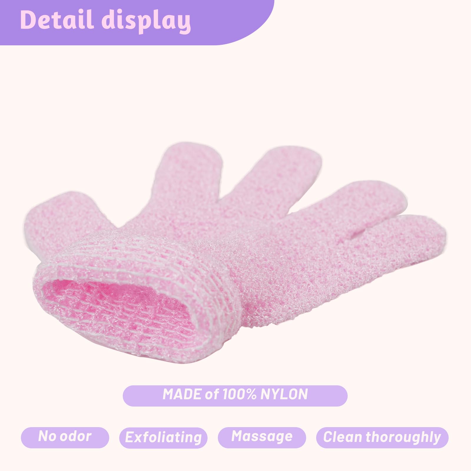 OIRBYKDG 8 Pcs Exfoliating Bath Gloves, Deep Scrubbing Dead Skin Shower Gloves for Beauty Spa Massage Skin Shower Body Scrubber