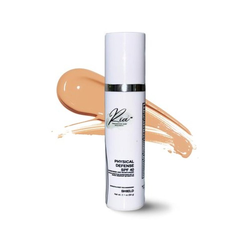 Ria Physical Defense SPF 40 Sunscreen - Lightweight Broad Spectrum Face Lotion with Vitamin E | 2.1 fl oz