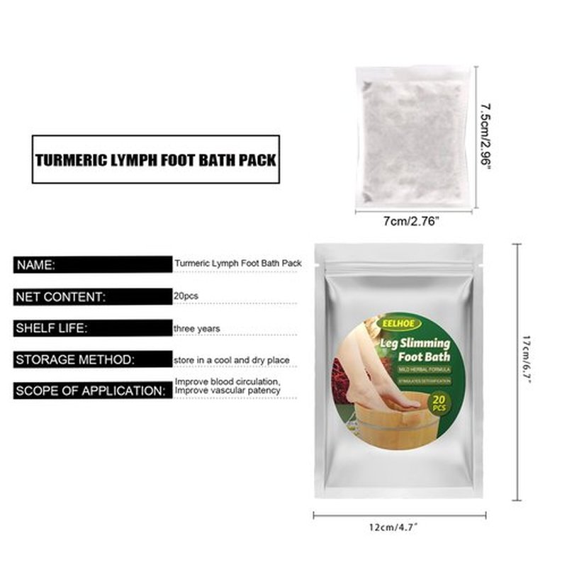 20PCS Lymphatic Drainage Ginger Foot Soak, Foot Care Spa Relaxation for Muscles, Natural Mugwort Herb Foot Soak, Leg Slimming Foot Bath Bag 1