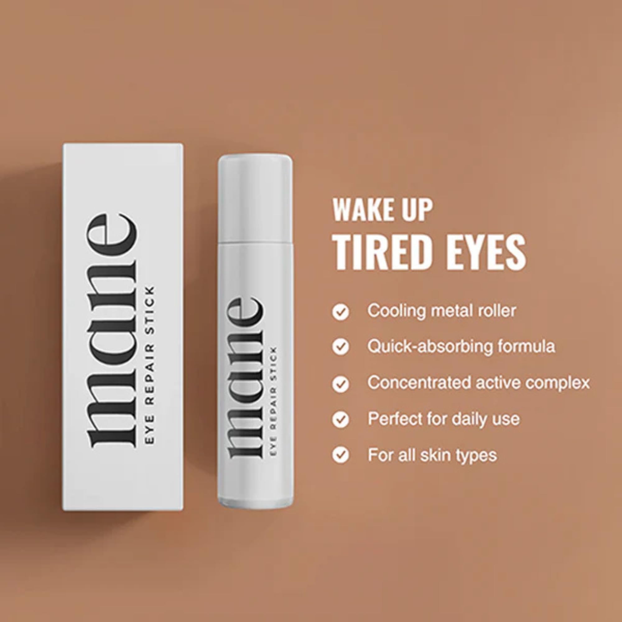 Superior Mane EyeStick Repair for Men | UnderEye Serum Roller for Dark Circles w/Caffeine, Vitamin B3 Peptides & Ceramides | Reduces Puffiness Dark Circles | Anti-Aging Under Eye Stick Dark Circle