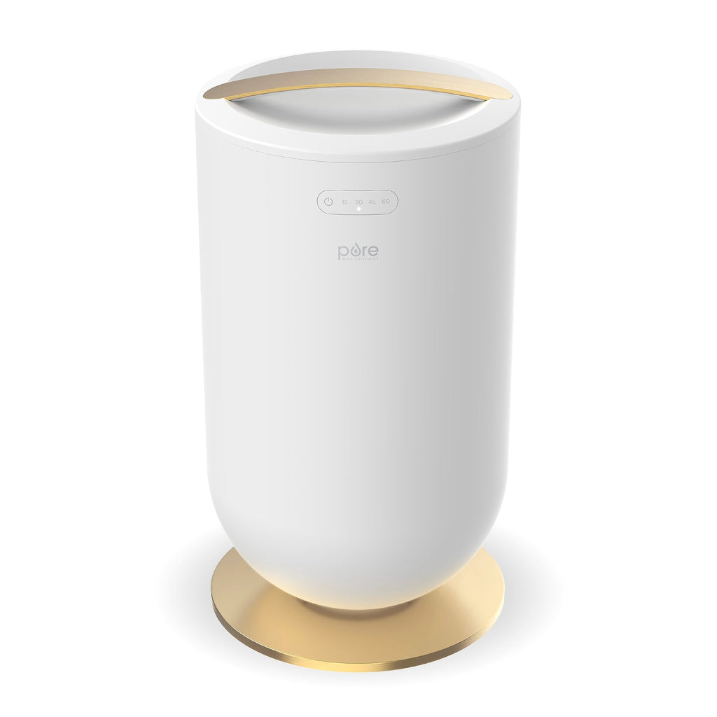 Pure Enrichment PureBliss Luxury Towel Warmer - Extra Large 20L Heats Towels, Robes, Blankets, or Clothing - Modern Bucket Design, 4 Heat Timer Settings & Auto Shut-Off (White & Brushed Gold)