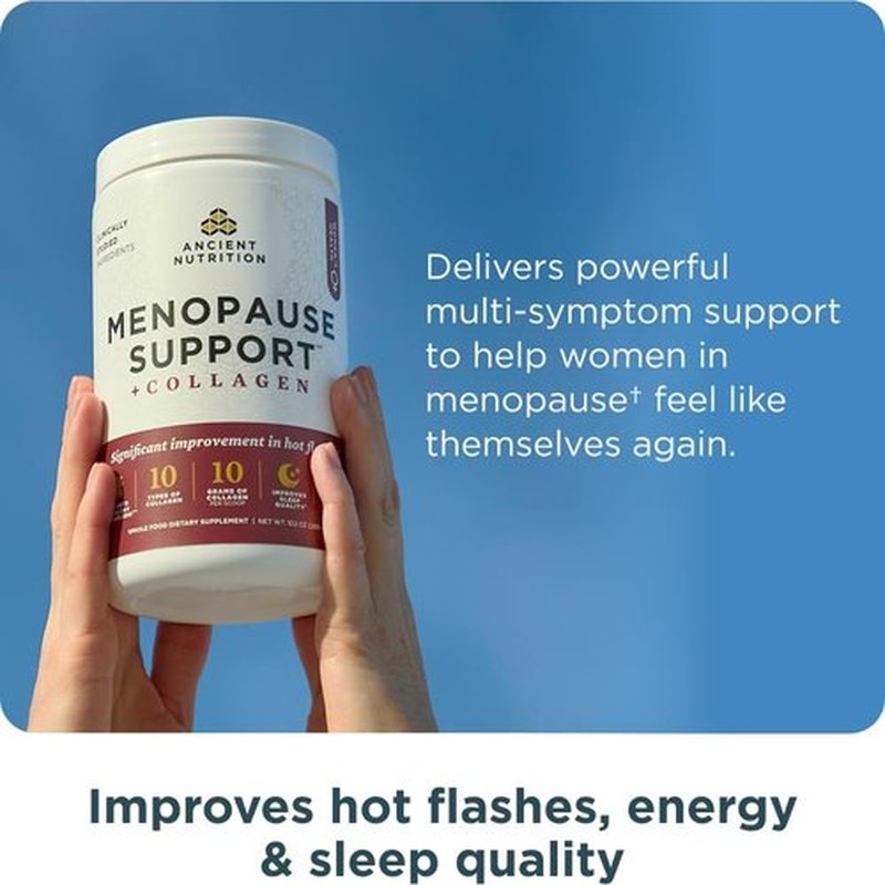 Ancient Nutrition Menopause Support | Hydrolyzed Collagen Powder with Superfoods - Vanilla, 25 Servings