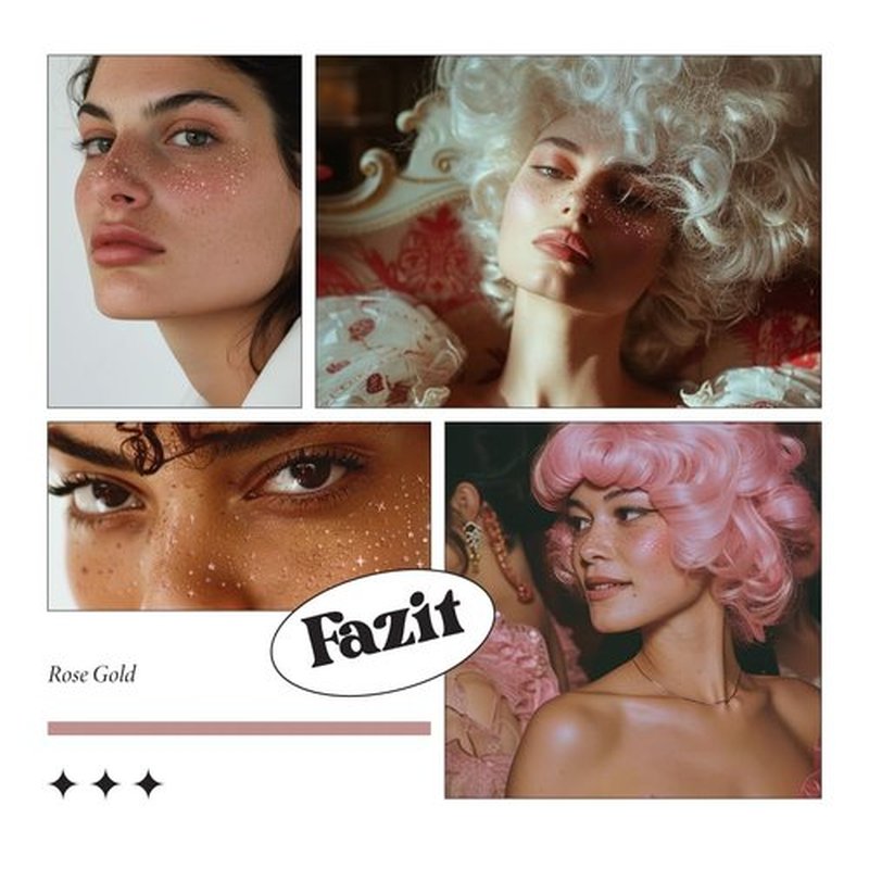 Fazit Makeup Patches - Rose Gold Speckles - Glow Up Make-Up Patches - Cute Glitter Makeup Accessories for Women - Cosmetic Glitter for Face