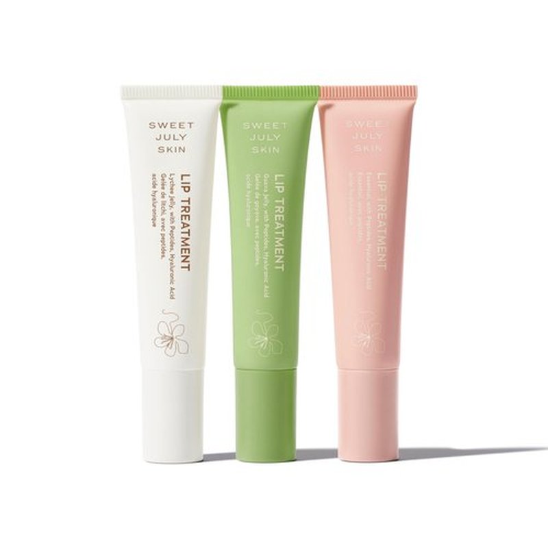 SWEET JULY SKIN Lip Treatment - Hydrating & Plumping Lip Balm with a Lip Peptide and Antioxidant Fruit Oils, Smooths & Softens, Vegan, Clean, 0.5 oz (Discovery Set)
