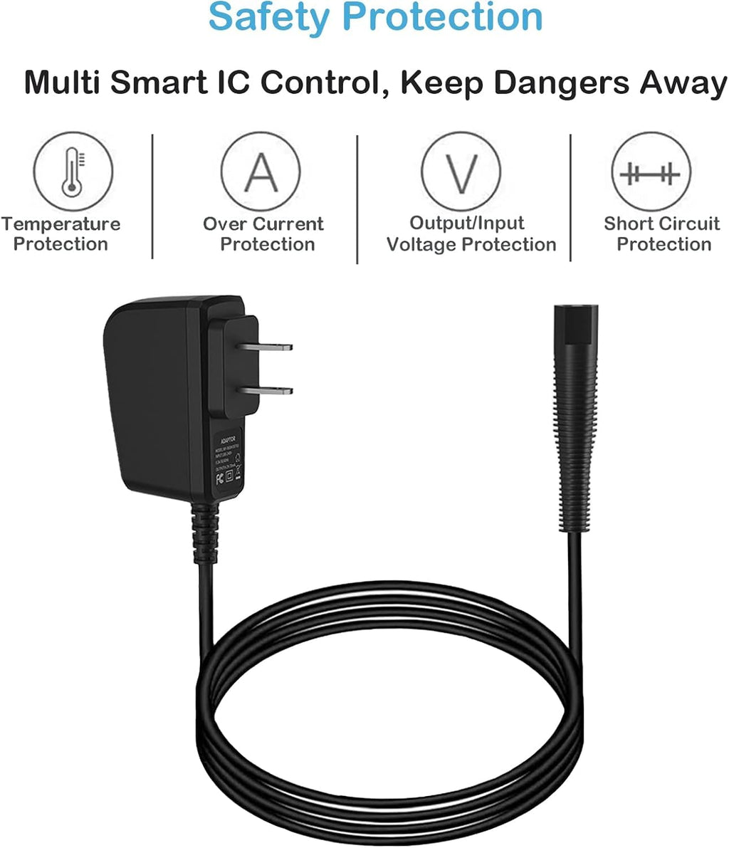 12V Shaver Charger For Braun Shaver Series 1 3 5 6 7 8 9 Electric Razor Trimmer Replacement Adapter 310S 390CC 3050CC 197S-1 720S-3 790CC 764CC-4 9330S 9095CC 9370CC Power Cord