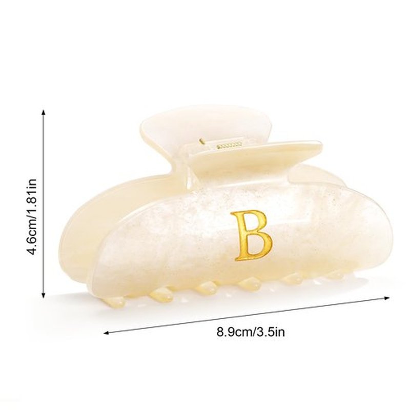 Birthday Gift for Her Acrylic Letter Hair Clips for Women Stylish Monogram Hair Claw Alphabet Hair Clip Fashion Glitter Claw Clips Elegant Hair Accessory Large Hair Clips - Letter B