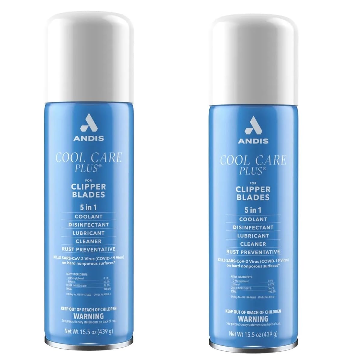 Cool Care Plus Clipper Blade Cooling Lube Cleaner Groomer Stylist Barber 15.5oz Spray (2 Cans)