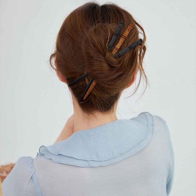 20Pcs Vintage Wood Hair Sticks with Hole Bamboo Shape Hair Chopsticks Japanese Chinese Hairpin Decorative Retro Hair Forks Hanfu Pins Bun Holders for Long Hair Women
