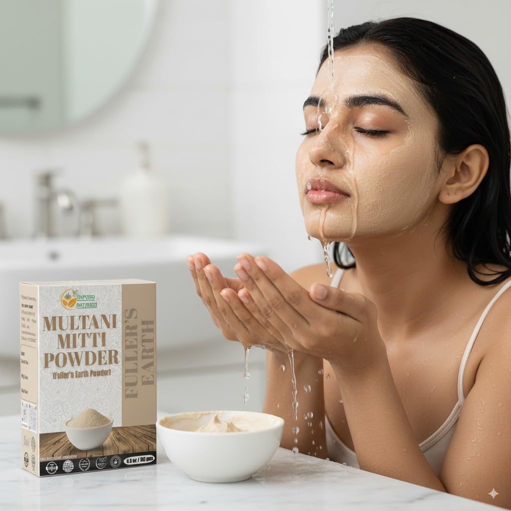 Herbs Botanica Multani Mitti Powder/Fuller's Earth Clay Powder Fine Face & Body Pack Powder for DIY Skincare, Masks, and Natural Cleansing 8 oz Resealable Pack
