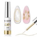 RARJSM Metallic Chrome Gel Liner Nail Art Champagne Gold 3D Mirror Effect Gel Nail Polish 8ml Build in Thin Brush Metal Painted Drawing Striper Painting GelPolish Soak off Curing Requires Home Salon