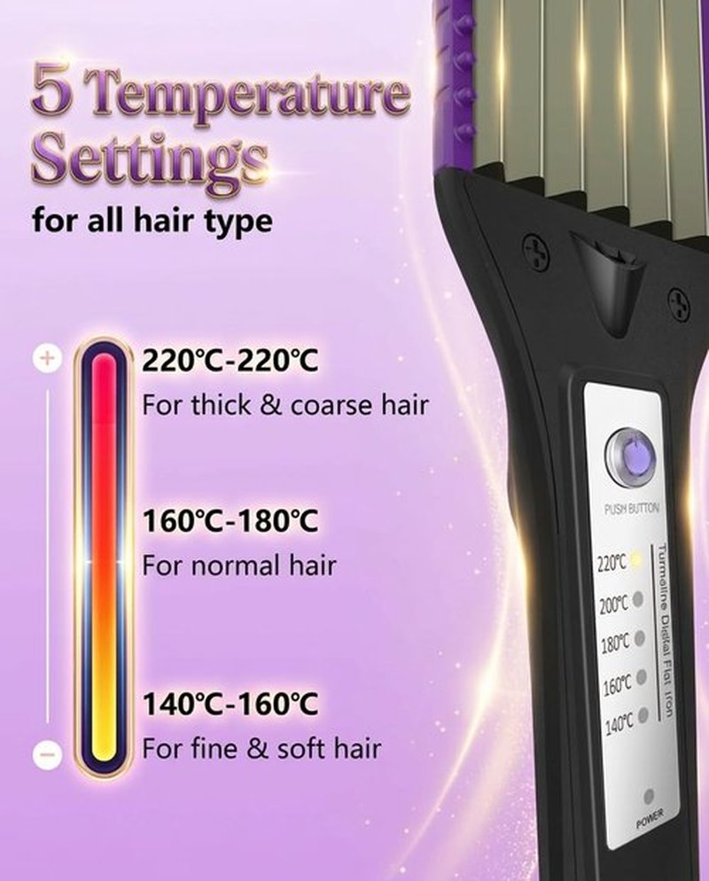 DSHOW Hair Crimper for Women with 4 Interchangeable Plates, Crimper Hair Iron Volumizing Flufft Hairstyle Crimping Iron for Hair with 5 Heat Settings & 60 Min Auto Off
