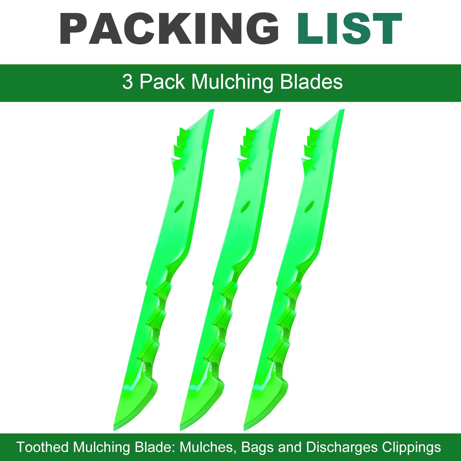 JSXDNWYJ Mower Mulching Blades for S Cag F erris 61" 481708 481712 482787 482879 48111 1520842 5101755 Hus qvarna 539101733 (3 Pack)