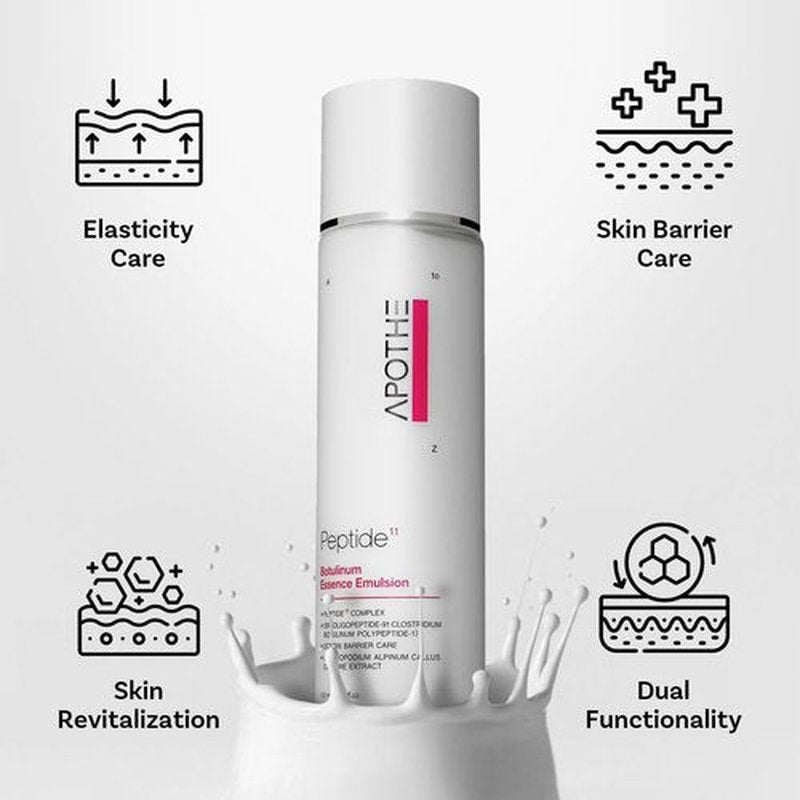 APOTHE Peptide Essence Emulsion, Korean Face Serum w. 11 Botulinum Peptide & Edelweiss, Anti-Aging, Firming for Wrinkles & Elasticity with Liposome 5.07 fl oz (150ml)