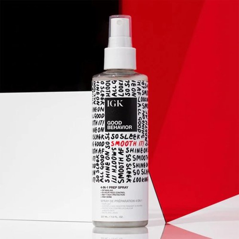 IGK Good Behavior 4-in-1 Prep Spray Travel Size - Detangles, Controls Frizz & Protects Hair | 2.0 Fl Oz (Pack of 2)