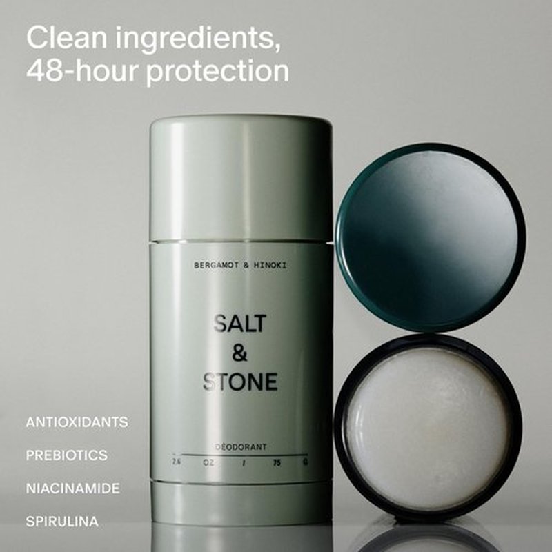 Salt & Stone Aluminum-Free Deodorant - Extra Strength 48-Hour Protection for Men & Women | Trio Set with Seaweed Extracts, Niacinamide & Prebiotics