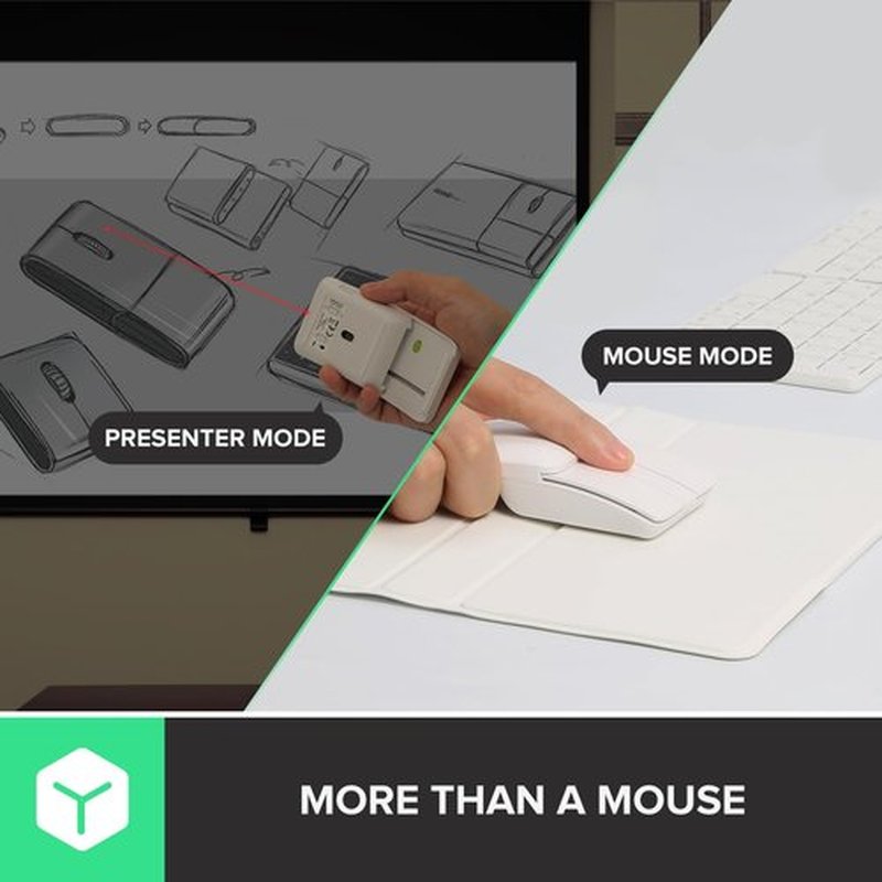 DELUX PockCombo Wireless Keyboard and Mouse - Foldable Bluetooth Design | Portable Lightweight Combo (White)