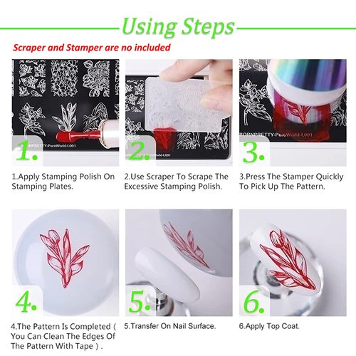 JERCLITY 6pcs Halloween Nail Stamping Plates Halloween Nail Stamping Plates for Nails Cobwebs Witch Ghost Skull Jack-o'-Lantern Haunted House Image Stamper Kit