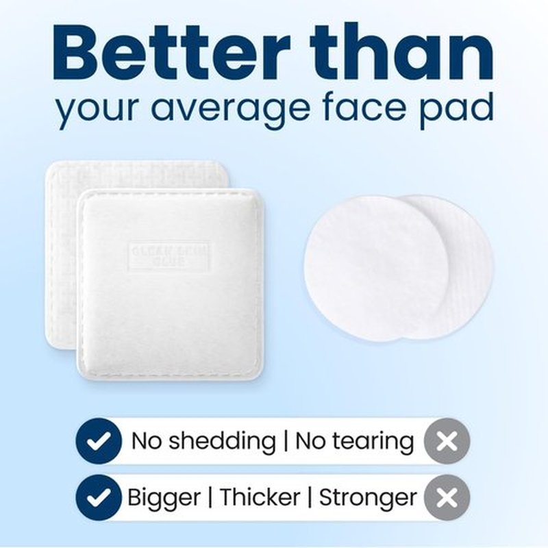 Clean Skin Club Clean² Pads 2.0 - Ultra Soft, Textured Face Pads with Triple Layers | Organic Cotton, No Shedding