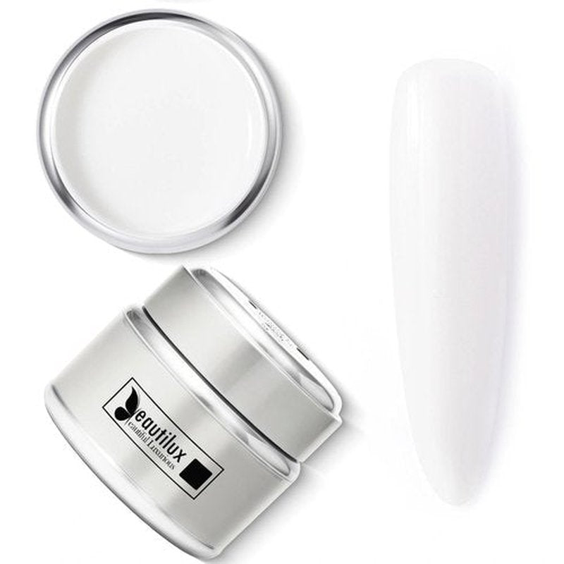 beautilux Nail Extension White Hard Gel, 55g Milky White Builder Nails Gel, Long Lasting for DIY Nail Art (M-BHB55-02)
