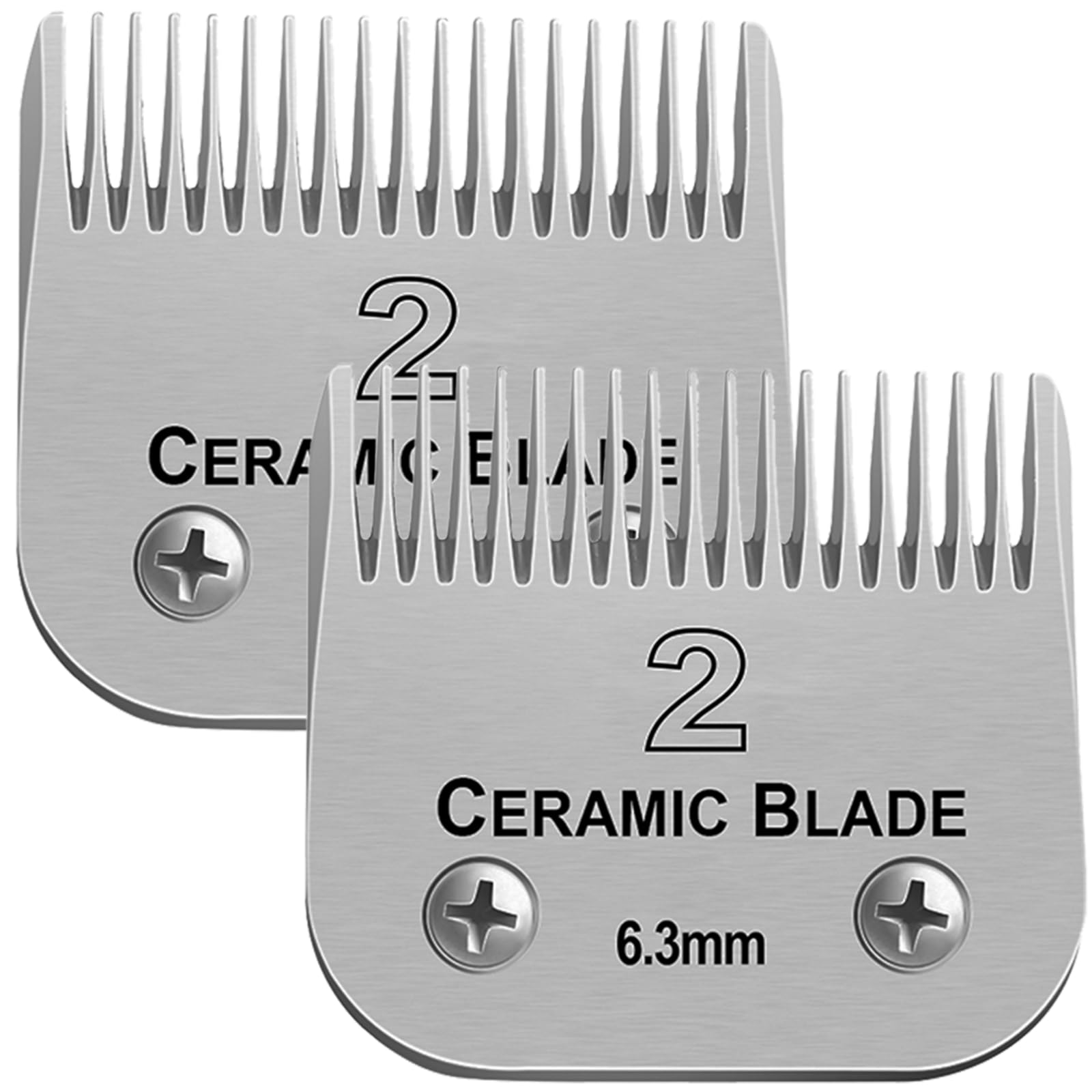 2# Professional Detachable Replacement Ceramic Blades. Compatible with Oster Classic 76/Power Pro/Power-Teq/Star-Teq Clipper. Compatible with Ainds Clippers. Size: 2#, 1/4" Cut Length