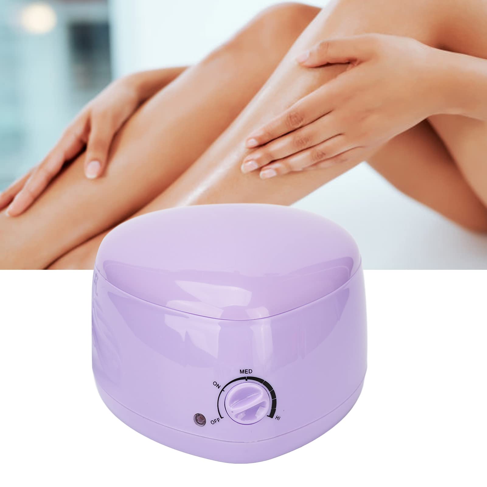 Electric Wax Warmer, Portable Mini Hair Removal Wax Heating Machine, Cute Heart Shaped Fast Heating Wax Heater for Beauty Salon, Home, Silicone Inner Pot Easy Cleansing, Purple