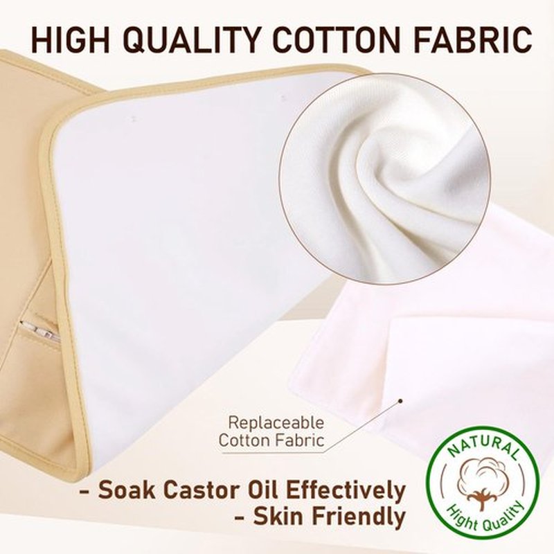 MEEYEE Castor Oil Pack for Detox: 100% Pure Cold-Pressed Oil in Glass Bottle with Cotton Wraps for Liver Support