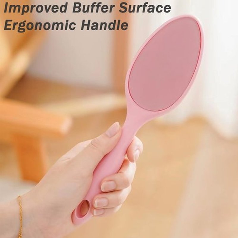 Hapforever 1PC Hard Skin Remover, 2-Sided Nano Glass Foot File Callus Remover with Non-Slip Handle Comfortable Foot Grinding Scraper (Pink)