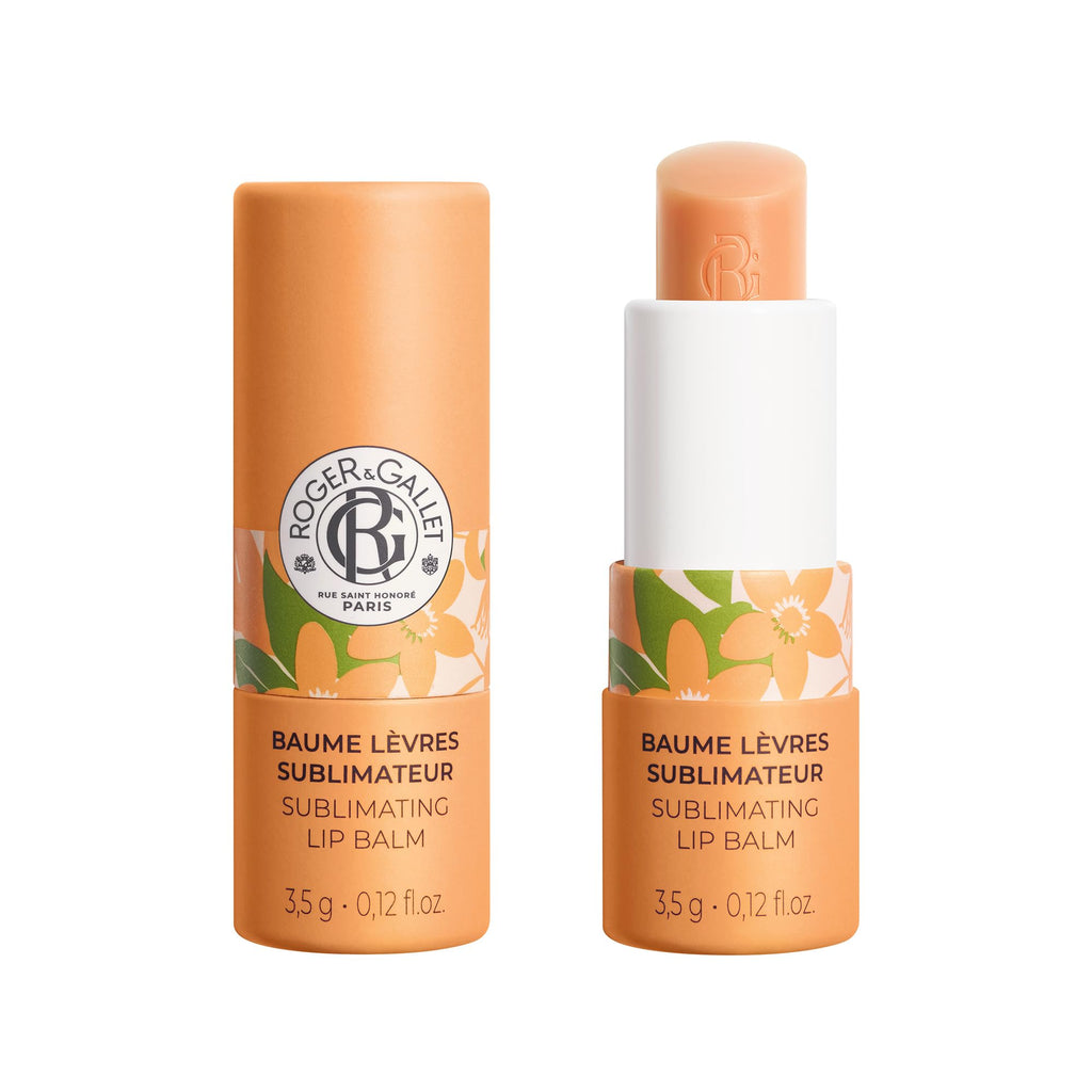 Roger & Gallet Repairing Lip Balm for Dry Lips, Nourishing Hydration with Shea Butter & Castor Oil, Glossy Natural Finish Lip Care (Neroli | 3.5 g)