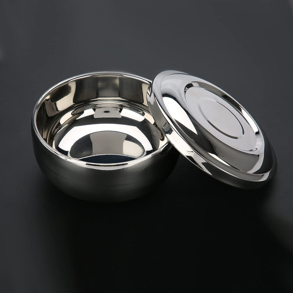 Semme Shaving Bowl For Men, Men Stainless Steel Shaving Soap Bowl with Lid,Shaving Soap Bowl,Shaving Mug Container,Easier to Lather,Fits Most Soaps