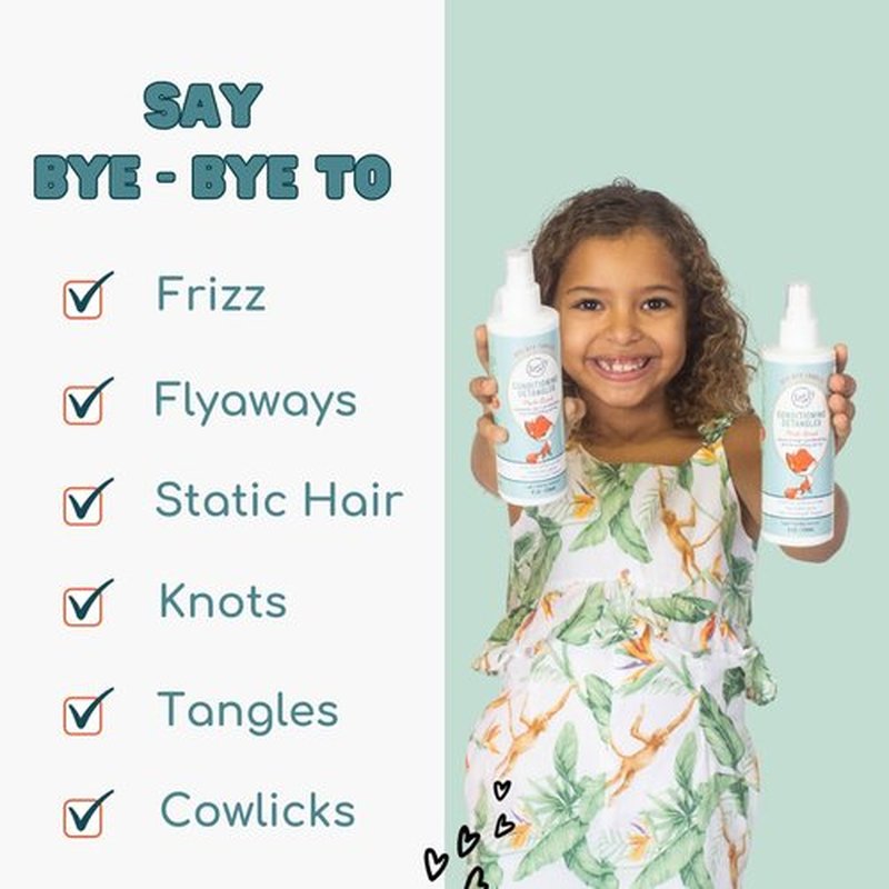 LANE & CO. Conditioning Detangler Spray for Kids - Vegan Leave-In Conditioner for Smooth, Tangle-Free Hair - 8 oz. Bottle