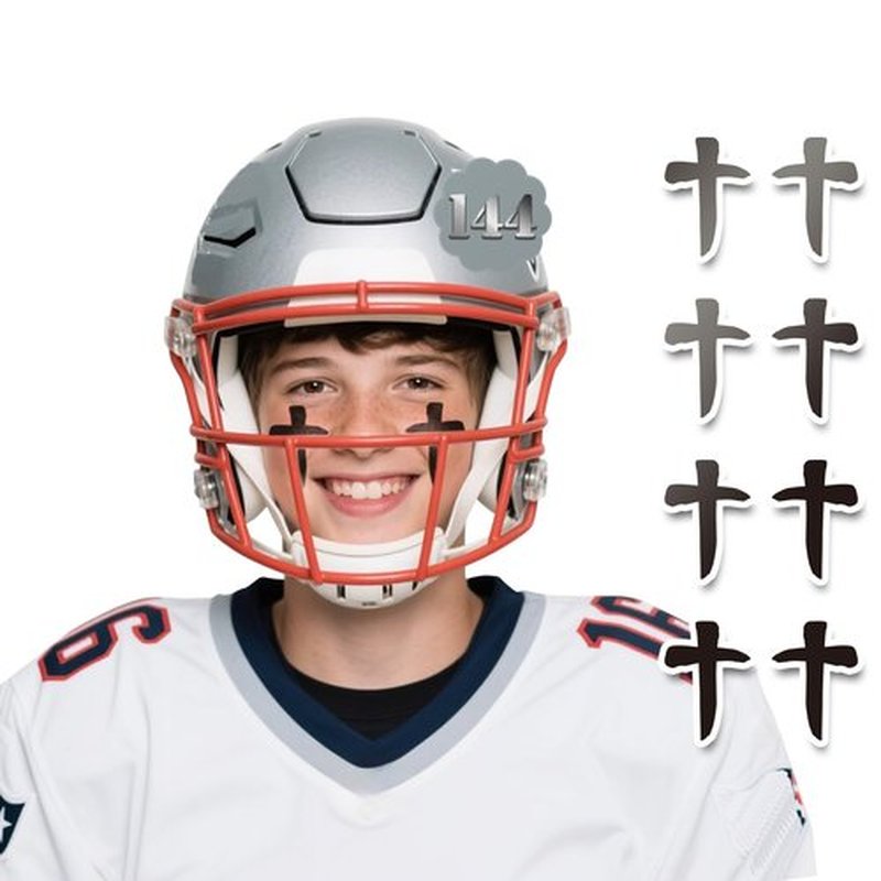 144 Pairs Eye Black Stickers, Sports Face Cross Eyeblack Sticker for Baseball Football Softball Themed Party Birthday Party Supplies