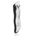 GERmanikure Economy Nail Clipper in Leather Case, Ethically Made in Solingen Germany, Angled Edge for Fingernails & Ingrown Toenails Black Large Straight