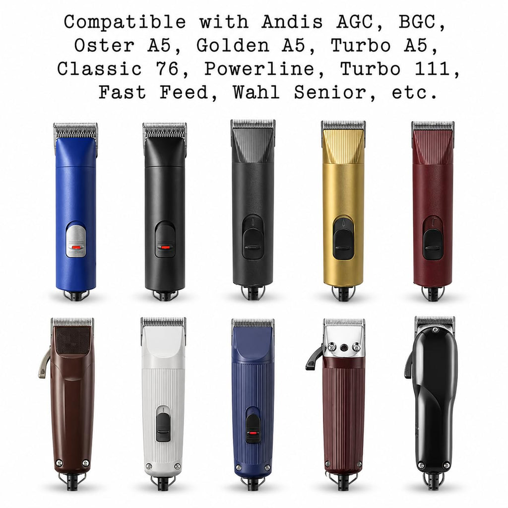 Miaco 10 Piece Universal Clipper Guide Comb Guard Set Compatible with Full Size Clippers Oster Classic 76, Oster A5, Andis AG, Andis BG, Wahl Senior