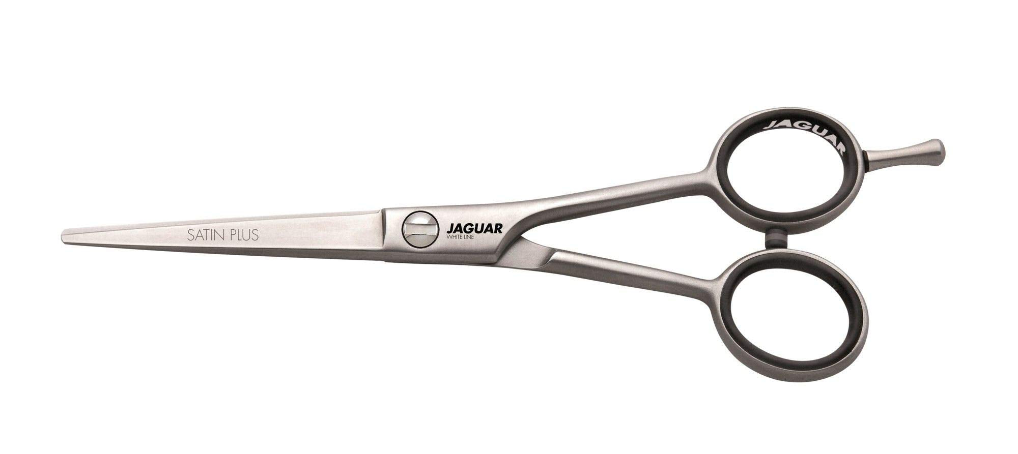 Jaguar Shears White Line Satin Plus 6.0 Inch Professional Steel Hair Cutting & Trimming Scissors for Salon Stylists, Beauticians, Hairdressers and Barbers, Classic Design, Made in Germany